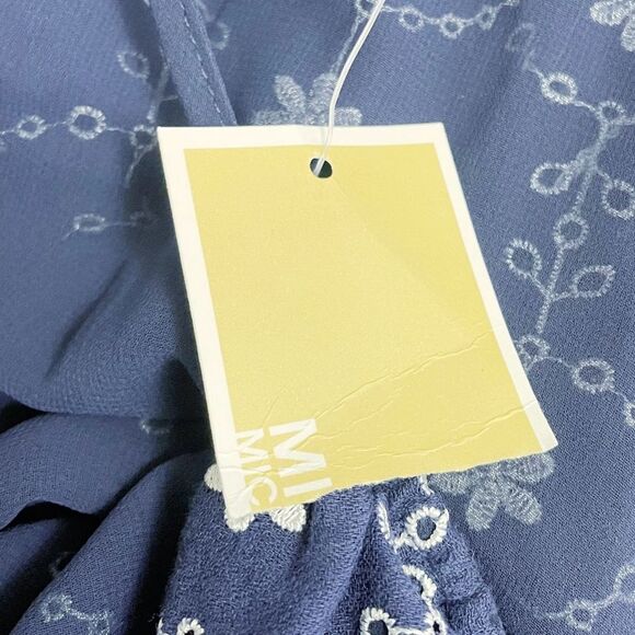 NWT Michael Kors Navy & White Floral Embroidered Halter Dress Size Small NEW - Picture 9 of 14